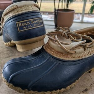 L.L. Bean Bean Boots - Navy and Tan